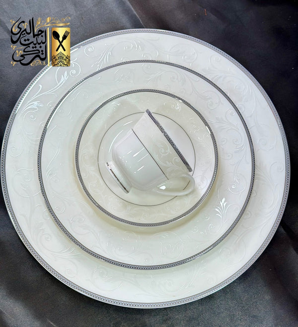 طقم سفرة LGمدور62 قطعةرسومات سادة Deeb