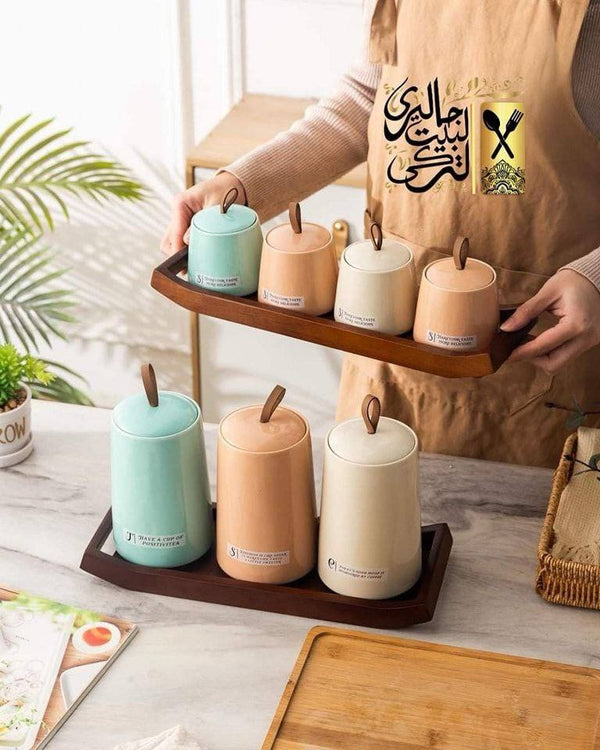 طقم توابل ميكس 12 قطعه حامل بامبو