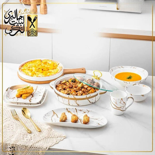 طقم عشاء 35 قطعه ماربل