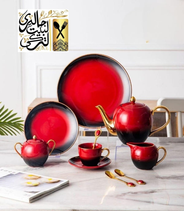 طقم شاي وجاتوه بورسيلين 30 قطعه
