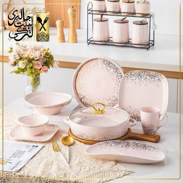 طقم عشاء 35 قطعه منقط