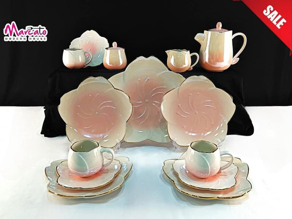 24-Piece Porcelain Tea & Cake Set – Elegant & Stylish Design ❤